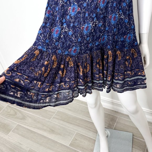 Free People Lyla Flowy Swing Floral Print Mini Dress in Navy Combo Womens Size S - Picture 9 of 16